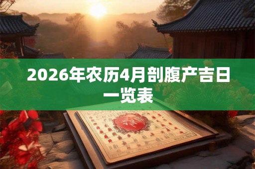 2026年农历4月剖腹产吉日一览表 2026年农历4月剖腹产吉日一览表
