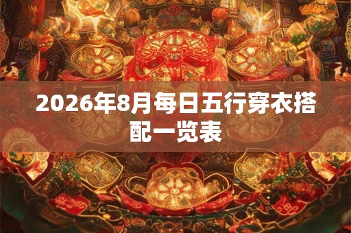 2026年8月每日五行穿衣搭配一览表 2026年8月每日五行穿衣搭配一览表
