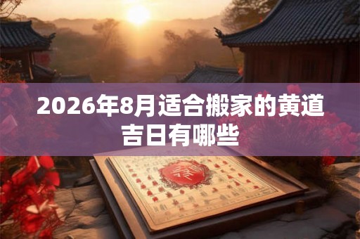 2026年8月适合搬家的黄道吉日有哪些 2026年8月适合搬家的黄道吉日有哪些