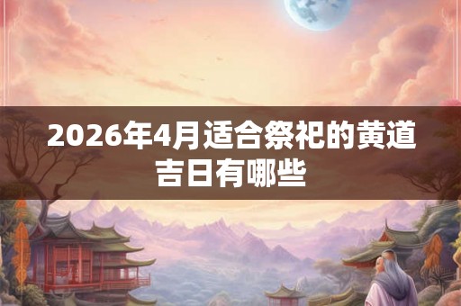 2026年4月适合祭祀的黄道吉日有哪些 2026年4月适合祭祀的黄道吉日有哪些