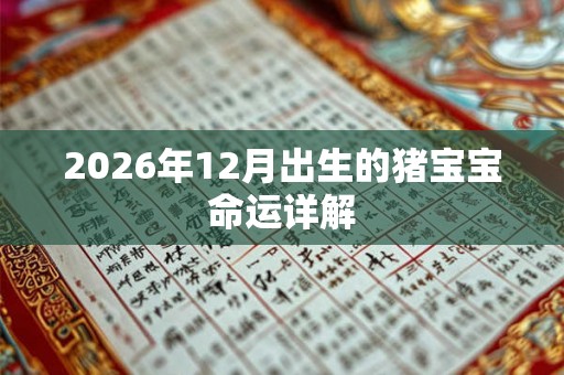 2026年12月出生的猪宝宝命运详解 2026年12月出生的猪宝宝命运详解