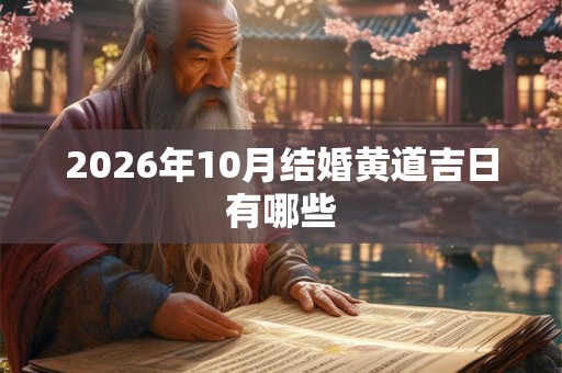 2026年10月结婚黄道吉日有哪些 2026年10月结婚黄道吉日有哪些