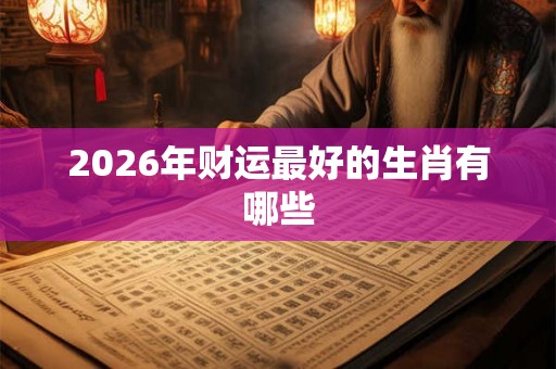 2026年财运最好的生肖有哪些 2026年财运最好的生肖有哪些