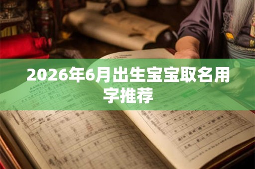 2026年6月出生宝宝取名用字推荐