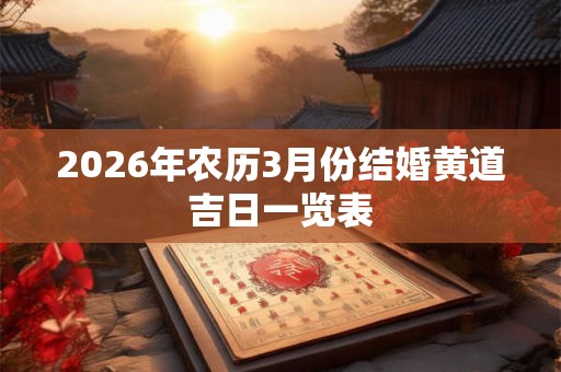 2026年农历3月份结婚黄道吉日一览表