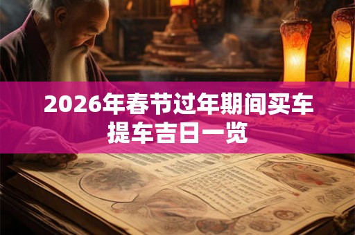 2026年春节过年期间买车提车吉日一览