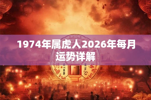 1974年属虎人2026年每月运势详解