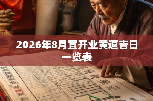 2026年8月宜开业黄道吉日一览表 2026年8月宜开业黄道吉日一览表