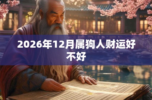 2026年12月属狗人财运好不好