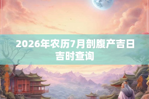 2026年农历7月剖腹产吉日吉时查询 2026年农历7月剖腹产吉日吉时查询