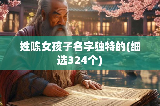 姓陈女孩子名字独特的(细选324个)