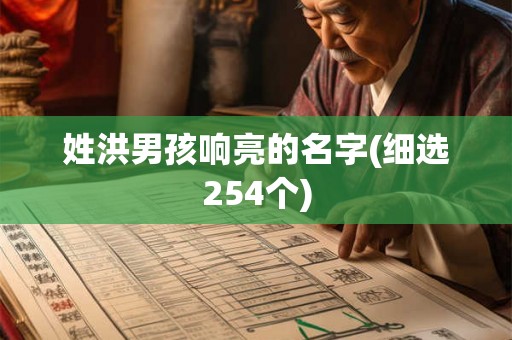 姓洪男孩响亮的名字(细选254个)