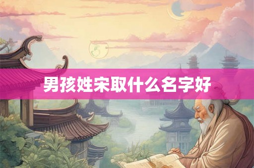 男孩姓宋取什么名字好 男孩姓宋取什么名字好