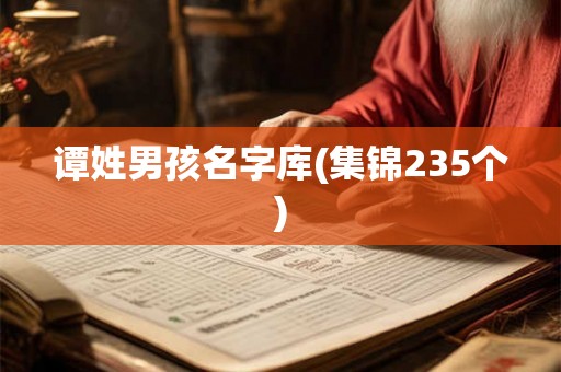 谭姓男孩名字库(集锦235个) 谭姓男孩名字库(集锦235个)