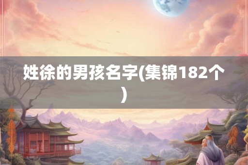 姓徐的男孩名字(集锦182个)