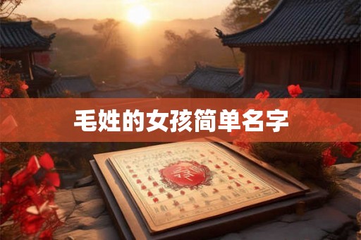 毛姓的女孩简单名字 毛姓的女孩简单名字