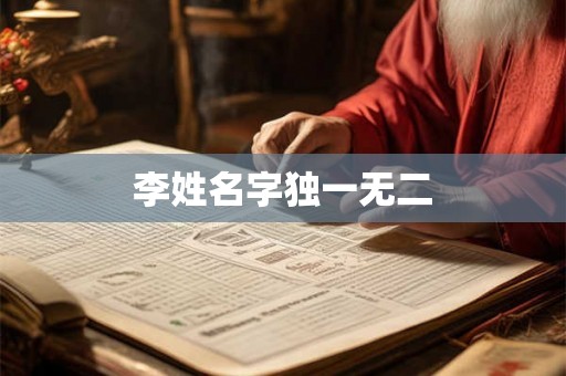 李姓名字独一无二 李姓名字独一无二
