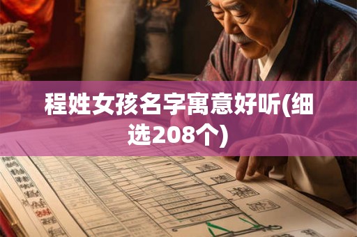 程姓女孩名字寓意好听(细选208个) 程姓女孩名字寓意好听(细选208个)