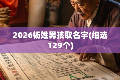 2026杨姓男孩取名字(细选129个) 2026杨姓男孩取名字(细选129个)