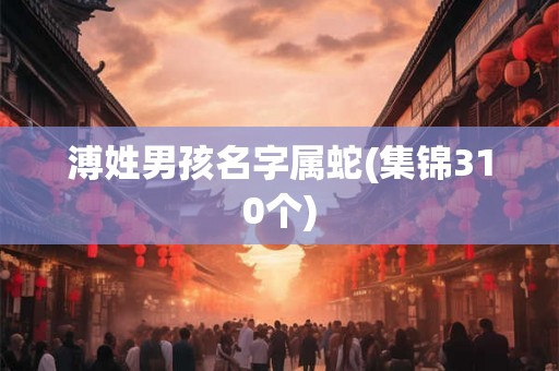 溥姓男孩名字属蛇(集锦310个) 溥姓男孩名字属蛇(集锦310个)