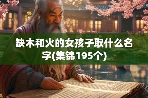 缺木和火的女孩子取什么名字(集锦195个) 缺木和火的女孩子取什么名字(集锦195个)