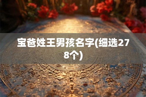 宝爸姓王男孩名字(细选278个)