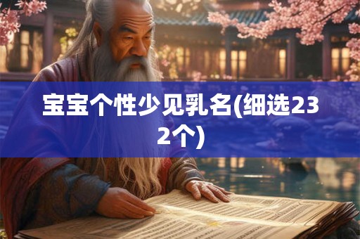 宝宝个性少见乳名(细选232个) 宝宝个性少见乳名(细选232个)