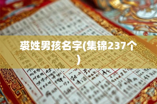 裘姓男孩名字(集锦237个) 裘姓男孩名字(集锦237个)