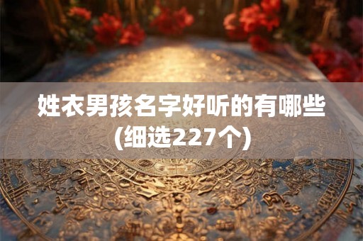姓衣男孩名字好听的有哪些(细选227个) 姓衣男孩名字好听的有哪些(细选227个)