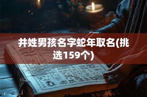 井姓男孩名字蛇年取名(挑选159个)