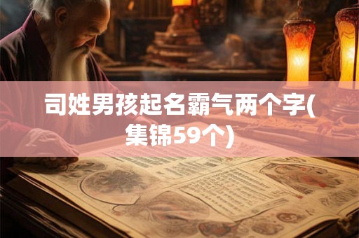 司姓男孩起名霸气两个字(集锦59个) 司姓男孩起名霸气两个字(集锦59个)