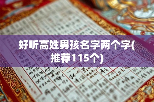 好听高姓男孩名字两个字(推荐115个)