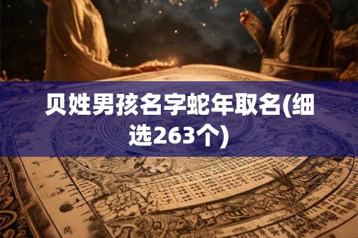 贝姓男孩名字蛇年取名(细选263个) 贝姓男孩名字蛇年取名(细选263个)