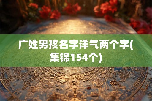 广姓男孩名字洋气两个字(集锦154个) 广姓男孩名字洋气两个字(集锦154个)