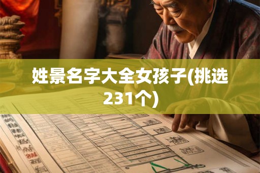 姓景名字大全女孩子(挑选231个) 姓景名字大全女孩子(挑选231个)