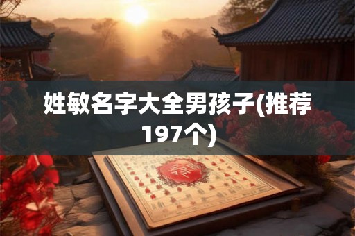 姓敏名字大全男孩子(推荐197个) 姓敏名字大全男孩子(推荐197个)