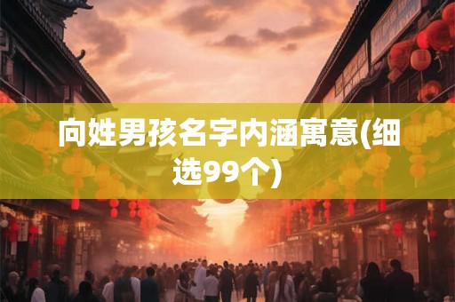 向姓男孩名字内涵寓意(细选99个)