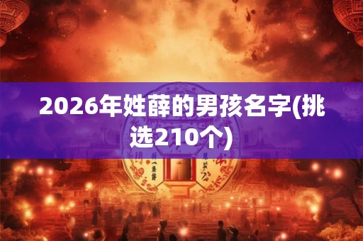 2026年姓薛的男孩名字(挑选210个) 2026年姓薛的男孩名字(挑选210个)