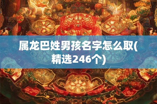 属龙巴姓男孩名字怎么取(精选246个)
