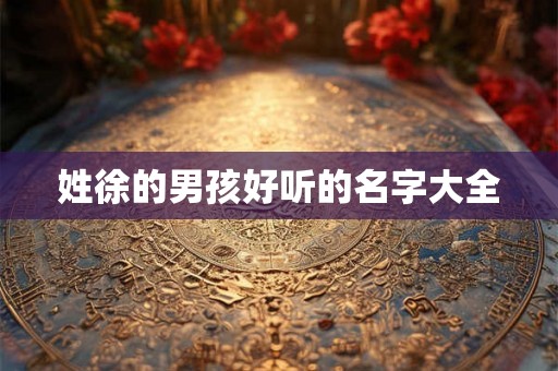 姓徐的男孩好听的名字大全