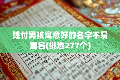 姓付男孩寓意好的名字不易重名(挑选277个)