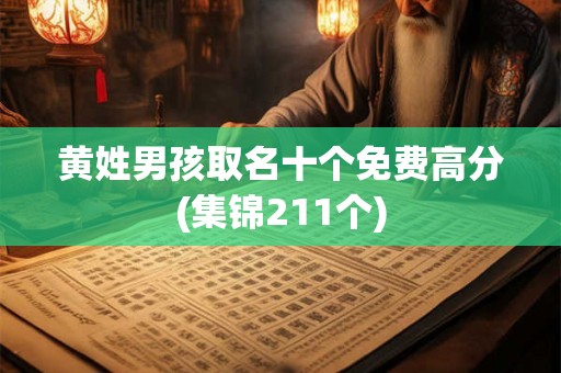 黄姓男孩取名十个免费高分(集锦211个)