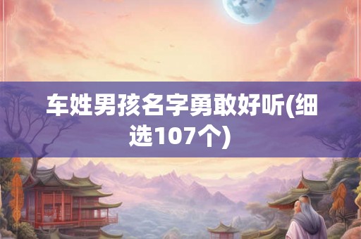 车姓男孩名字勇敢好听(细选107个)