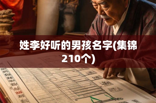 姓李好听的男孩名字(集锦210个)