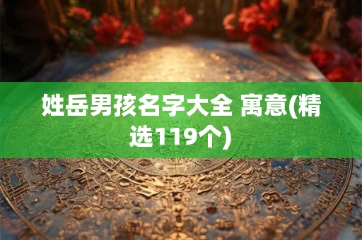 姓岳男孩名字大全 寓意(精选119个)