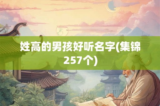 姓高的男孩好听名字(集锦257个)