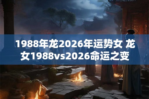 1988年龙2026年运势女 龙女1988vs2026命运之变 1988年龙2026年运势女 龙女1988vs2026命运之变