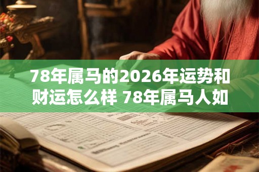 78年属马的2026年运势和财运怎么样 78年属马人如何旺财运