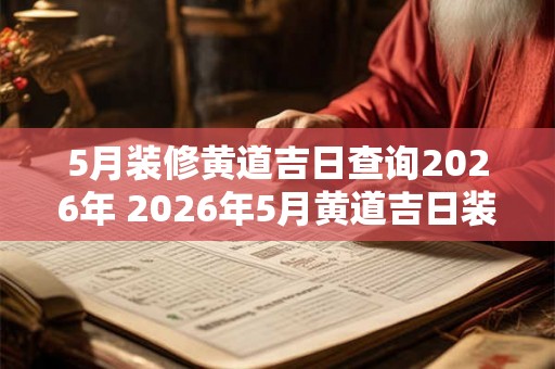 5月装修黄道吉日查询2026年 2026年5月黄道吉日装修查询 5月装修黄道吉日查询2026年 2026年5月黄道吉日装修查询