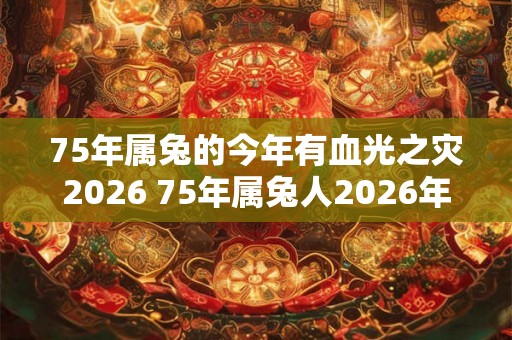 75年属兔的今年有血光之灾2026 75年属兔人2026年灾祸 75年属兔的今年有血光之灾2026 75年属兔人2026年灾祸